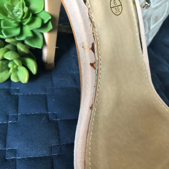 Boohoo brand Evelyn chandelier blush suede heels - Picture 7 of 8